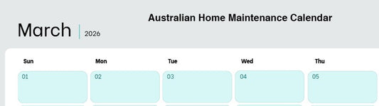 2026 Monthly Maintenance Calendar